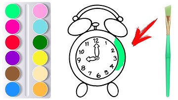 ⏰ How To Draw a Clock For Kids Coloring And Drawing Colors For Babies