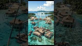 Building a Paradise Island in the Middle of the Ocean 🌊🏝️ #IslandConstruction #LuxuryResort #shorts