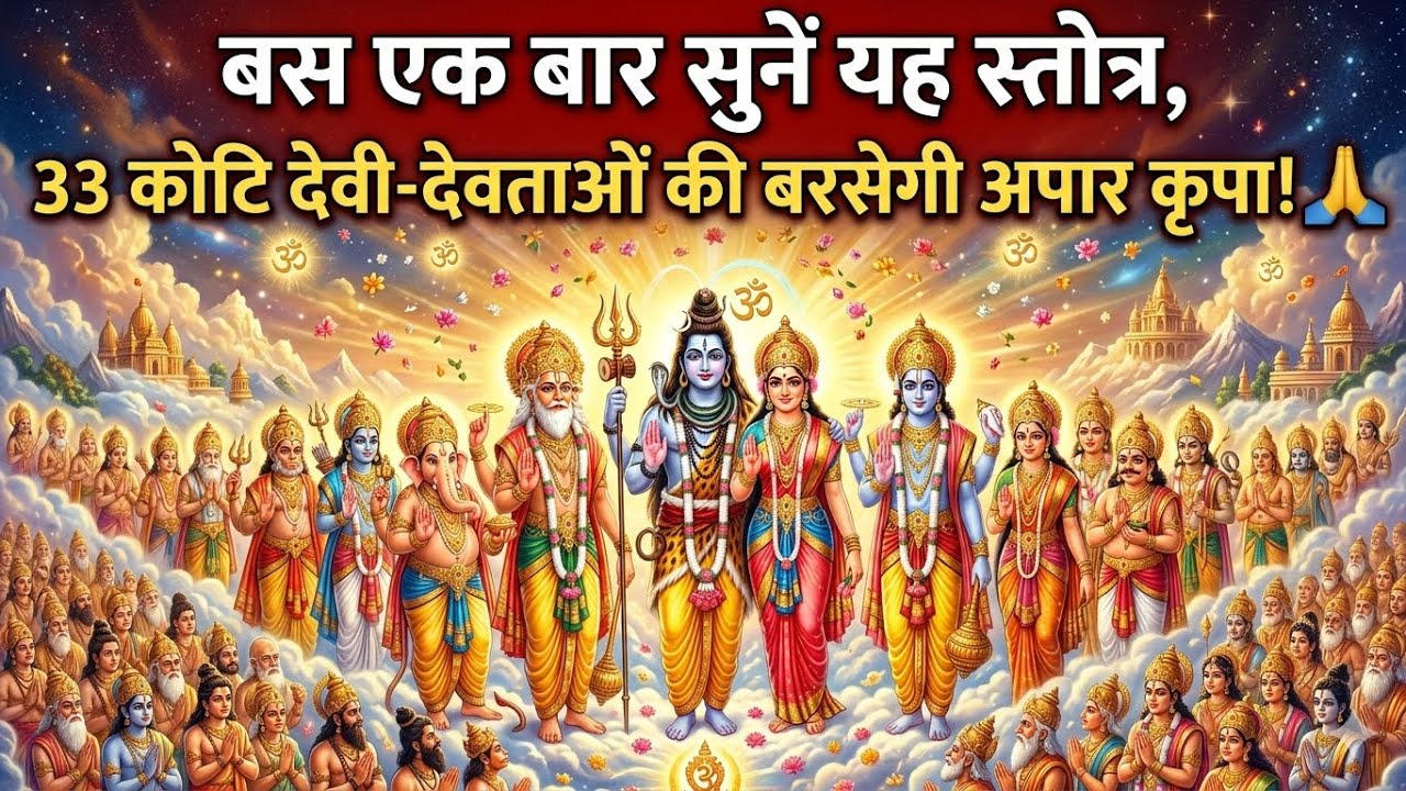 बस एक बार सुनें यह स्तोत्र, 33 कोटि देवी-देवताओं की बरसेगी अपार कृपा! 🙏
