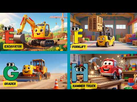 🚧 子供向けABC建設車両の歌 | A～Zのトラックと機械を学ぶ | Energypac Kids TV