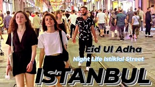 Istanbul Nightlife Istiklal Street 2023 City Center Taksim Square Walking Tour 4K 60Fps