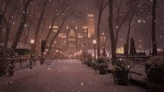 No Ads Snowy, Quiet Night Street Sounds Of Falling Snow