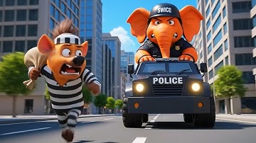 Police Chase Animals vs Thieves | Police Animals to the Rescue! 🚨 Stop the Thief! ABC Animals Song