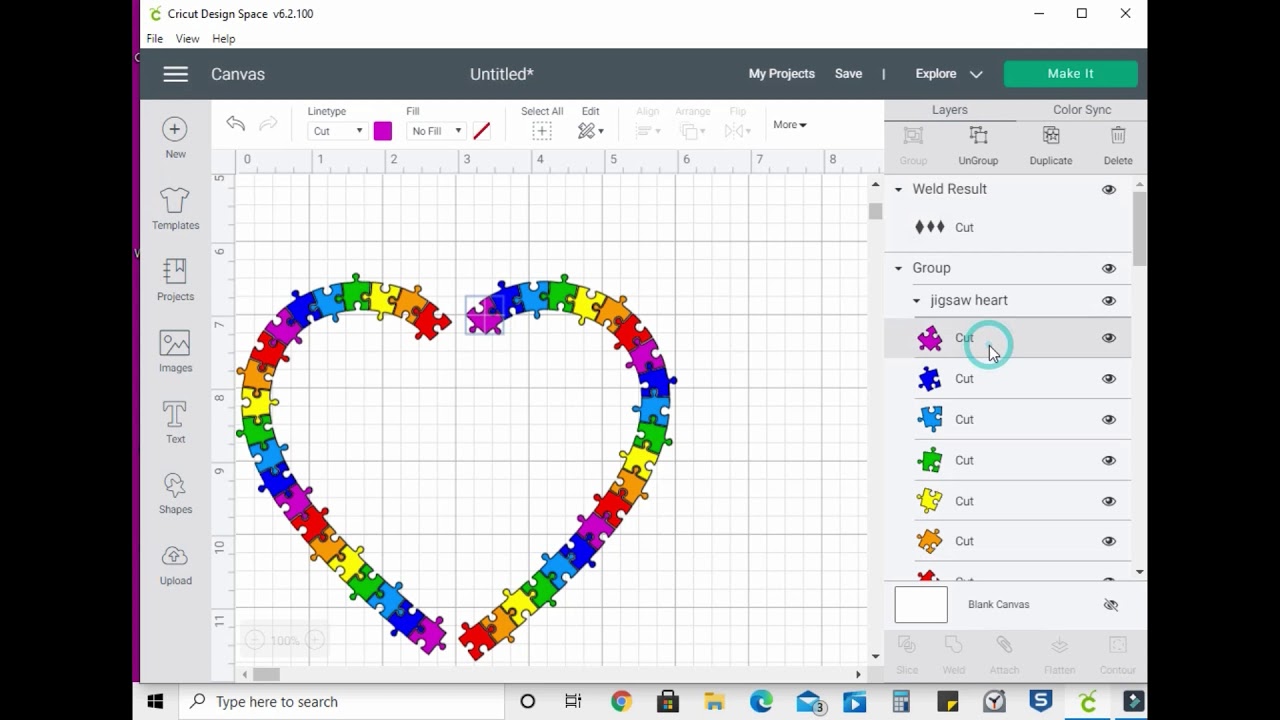 Two ways to use the Weld Tool Cricut Design Space