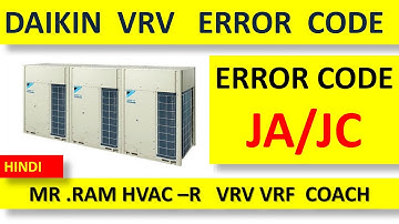 DAIKIN VRV ERROR CODE JA / JC