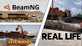 Train Crash Recreations In Beamng.drive And Brick Rigs