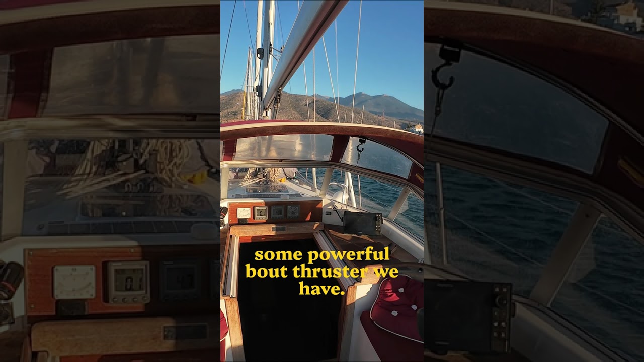 ⁣Testing bow thruster power in heavy wind  #seahoppers #sailing #indarasailing #najad #najad380