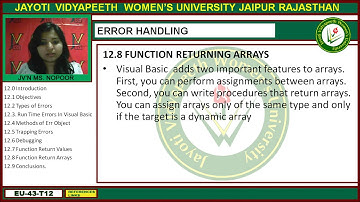 Jayoti Vidyapeeth - Faculty of Engineering and Technology - Error Handling