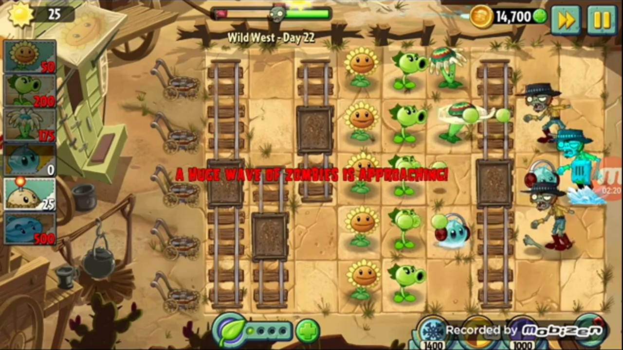 Дикий Запад, День 22 | Plants vs Zombies 2 | Прохождение, Геймплей, Без комментариев