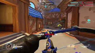 Overwatch Highlight! EPIC (and lucky) headshots as Hanzo!