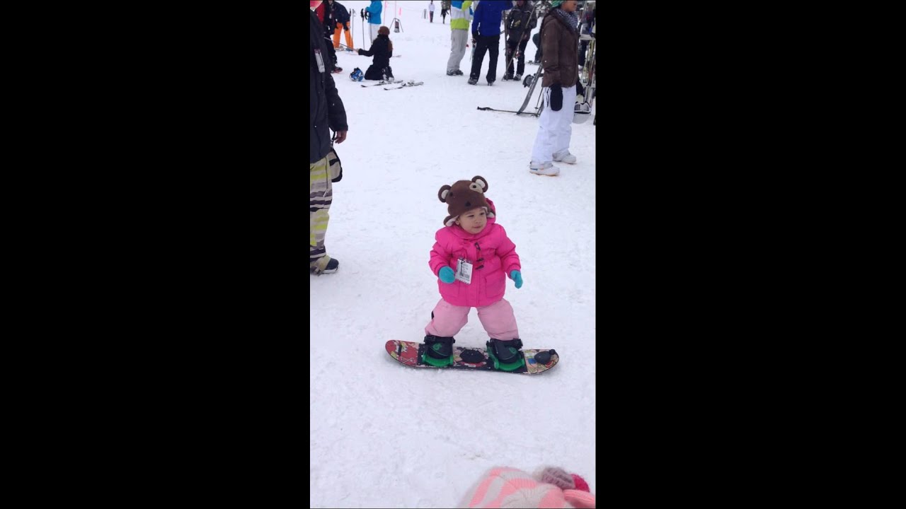 one year old baby girl snowboarding youtube