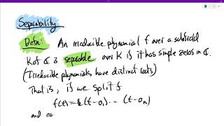 Chapter 9, Normality and Separability, Separable Polynomials