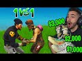 I bet my $10,000 Shoe Collection I'd WIN this Fortnite 1v1!