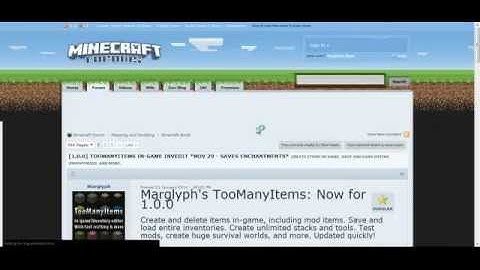 Minecraft 1.1 - How to install TooManyItems