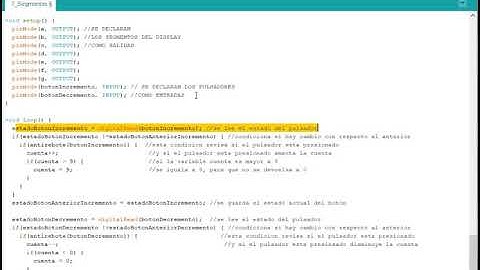 Contador incremento y decremento con Arduino y Display 7 Segmentos.