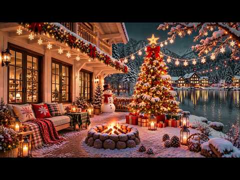 Relaxing Christmas Jazz Music with Snowfall 🎄 | Smooth Holiday Music & Festive Fireplace Ambience