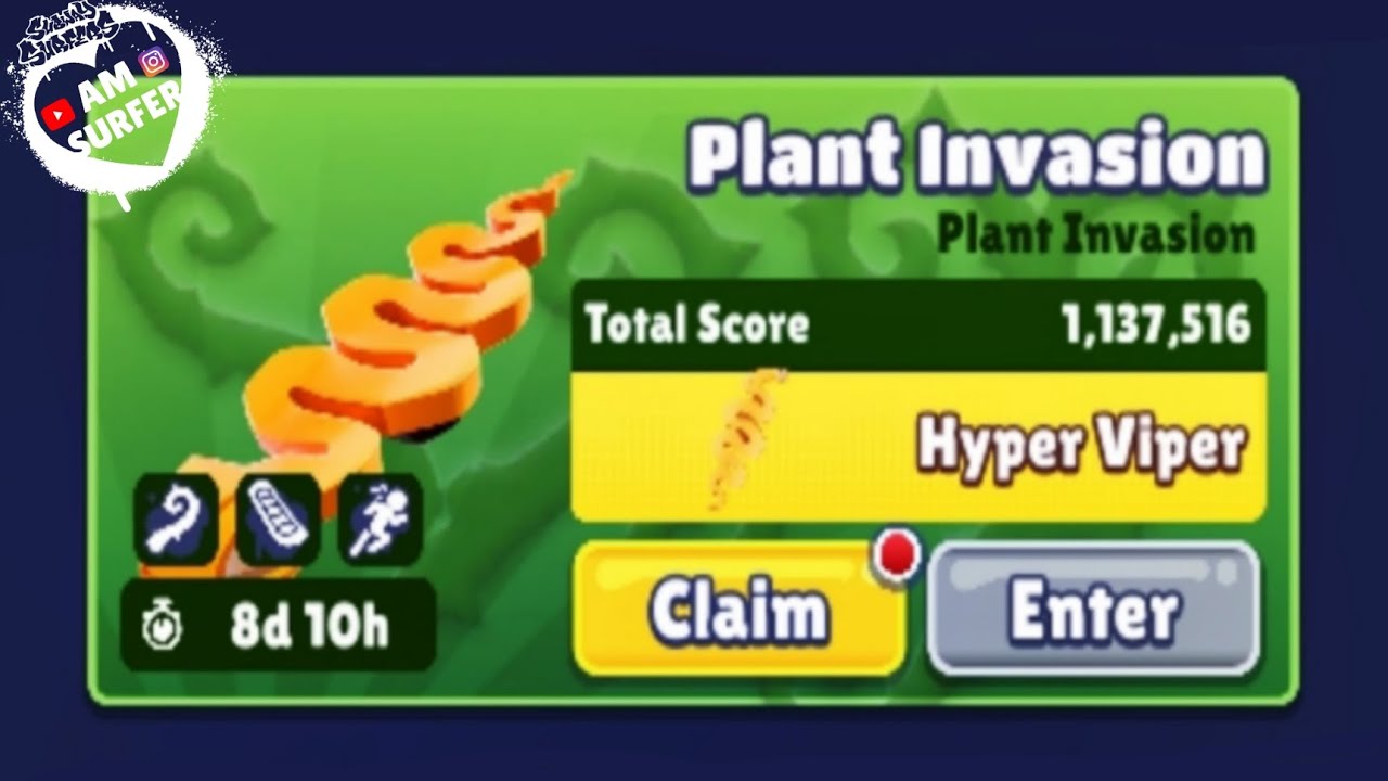 Subway Surfers 2025 : Upcoming PLANT INVASION 🌵 Challenge to get HYPER VIPER in Subway Surfers 2025