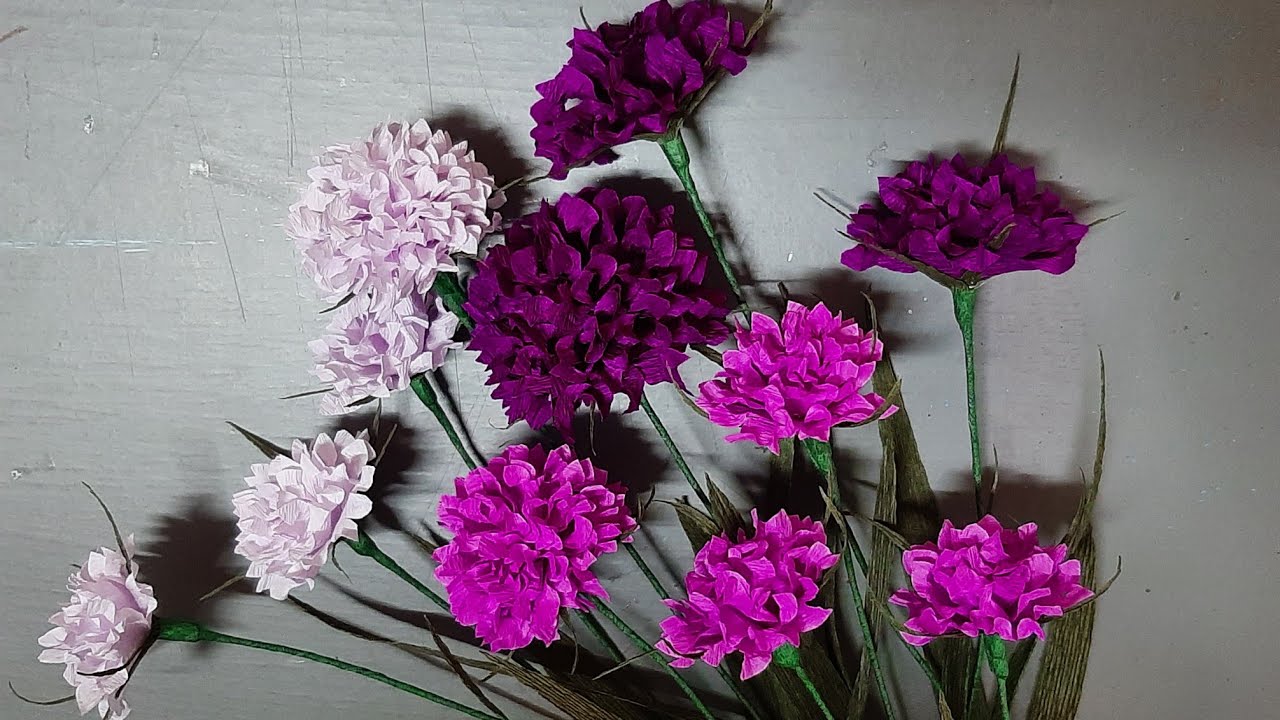 폼폼플라워 만들기 / How to make crepe paper pom pom flowers YouTube