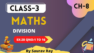 Chapter 8 Division |Ex: 28 Qno: 1 to 16|R.S Aggarwal Maths|Ncert Maths Class 3|Cbse Board|