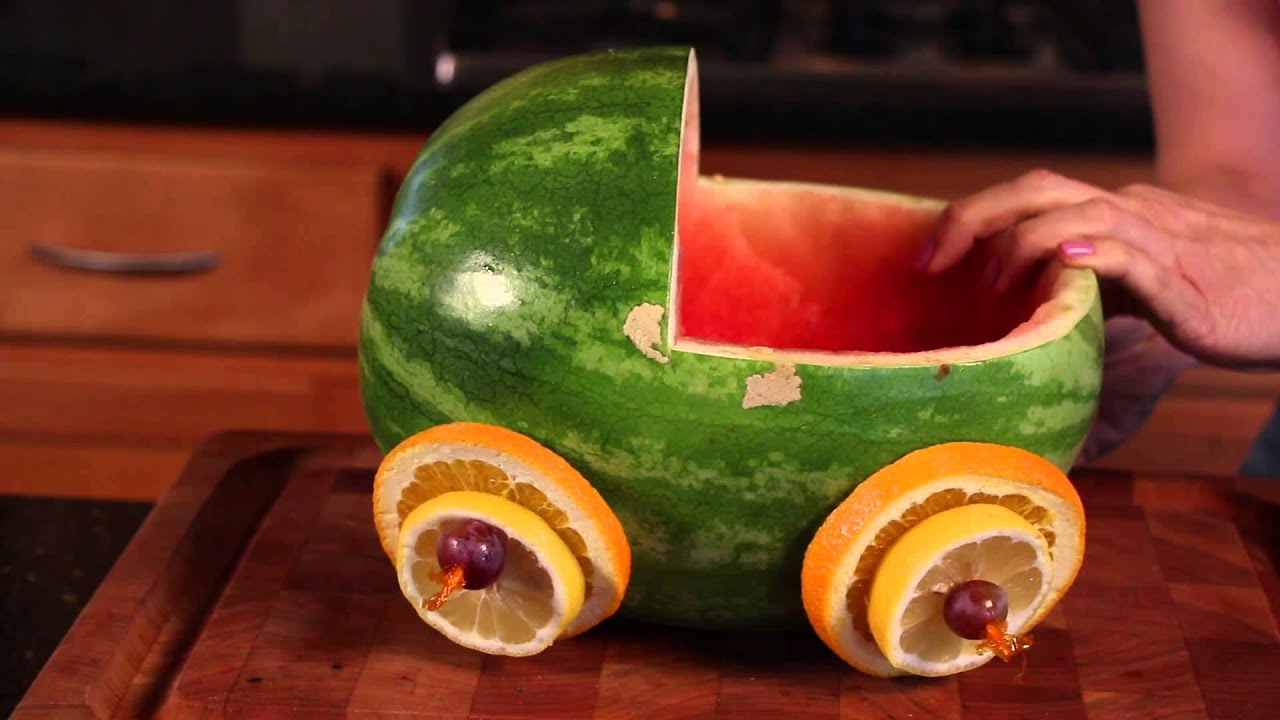 baby carriage watermelon basket