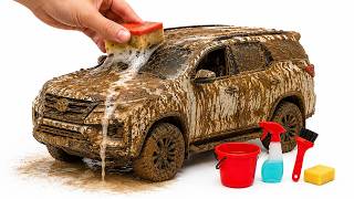 Super Realistic Cleaning of a 1:18 Toyota Fortuner Model SUV After an Extreme Off-Road Adventure 🥵