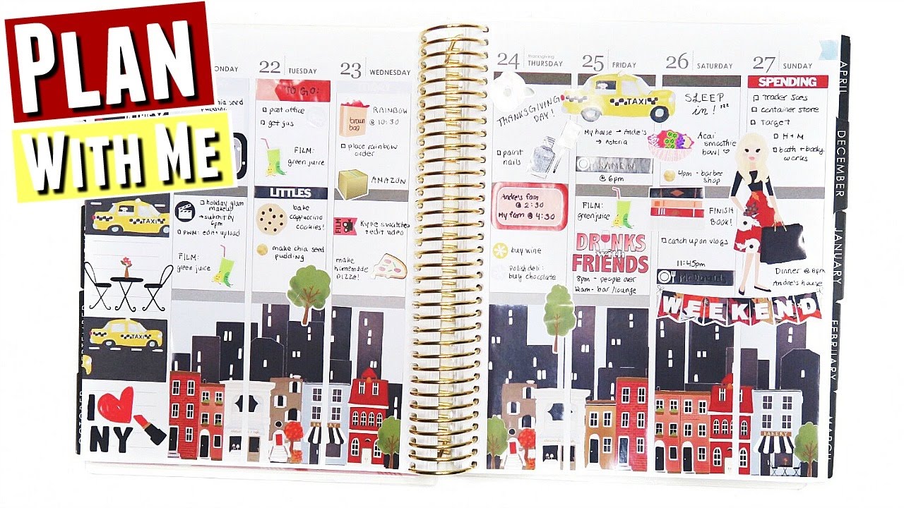 Plan As I Go NEW YORK CITY Plan With Me Erin Condren Life Planner Weekly Spread 77 YouTube