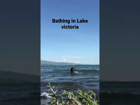 Bathing in the great lake victoria #africa #rurallife