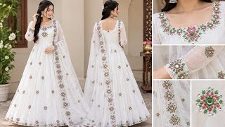 Beautiful Mirror Work Embroidery Design | Easy Hand Embroidery | Design Making Tutorial At Home 🏡