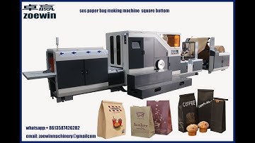 machine à sacs en papier SQUARE BOTTOM PAPER BAG MACHINE WITH D CUT HANDLES IN LINE