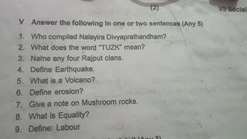 #7th social science first midterm exam question paper 2024