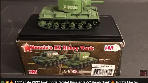 🪖💥🔥 1/72 scale WW2 tank model Soviet Russian KV-2 Heavy Tank 🔥 Hobby Master Diecast Model