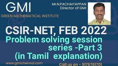 CSIR-UGC NET Mathematical Sciences- Feb 2022 Solutions-Part-3 (In Tamil explanation)
