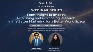 AMA DocSIG Webinar | Publishing and Positioning Research in BMBW With Dr. Chandy and Dr. Umashankar