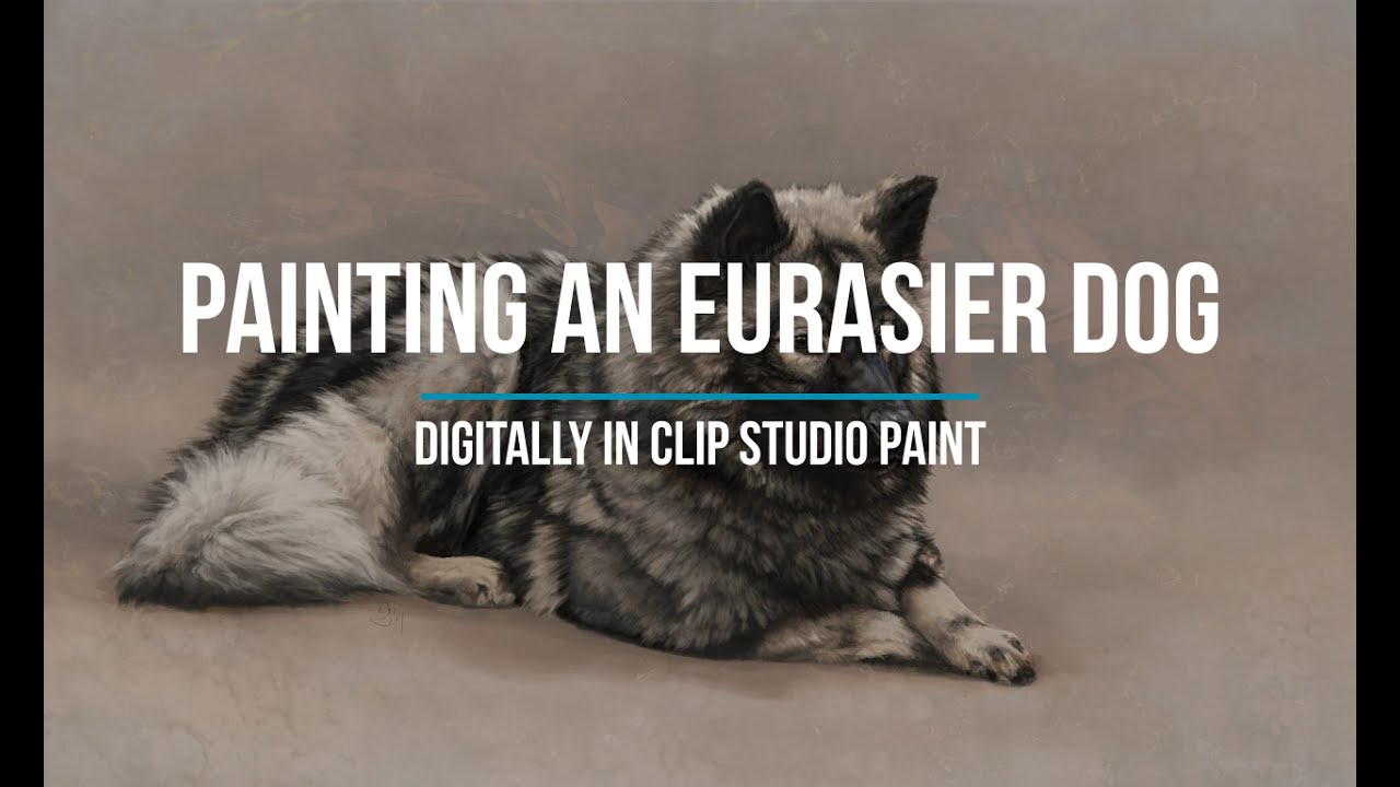 Painting an Eurasier dog digitally - Timelapse