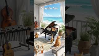 POV: You're listening to saxophone by the sea with a ginger cat #cozyjazz #seaside #catsoftiktok