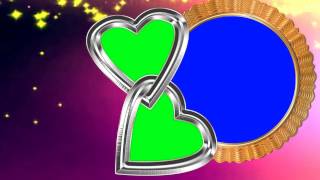 Heart Green Background & Blue Mat Wedding Frames Video