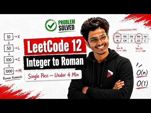 LeetCode 12: Integer to Roman — Easiest Single Pass Approach (Under 4 Min)