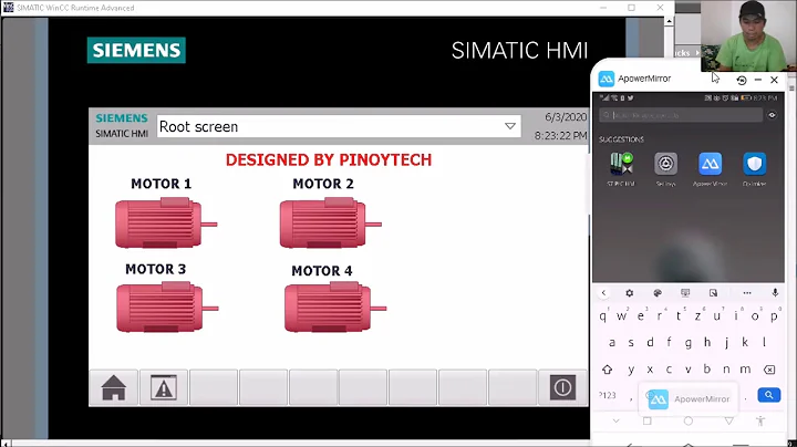 HOW TO CONTROL 4 MOTORS IN TO SEQUENTIAL FUNCTION USING PLCSIM AND MOBILE