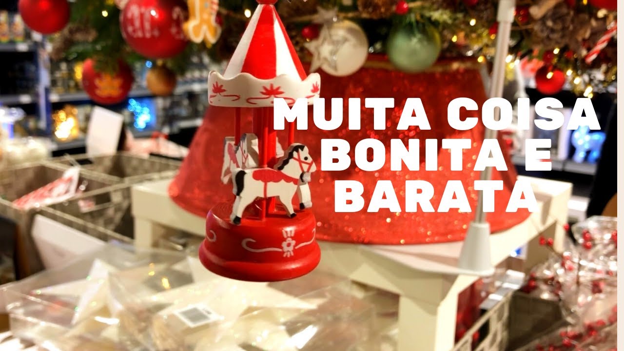 Compras para a  decoração de natal em uma loja barata na Europa. | 4K