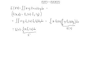 The expected value of the product of two random variables