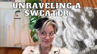 UNRAVELING a sweater for YARN | easy sweater upcyling tutorial diy!!!