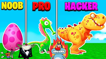 Noob vs PRO vs Hacker In DINO BASH | Oggy & The Cockroachesl