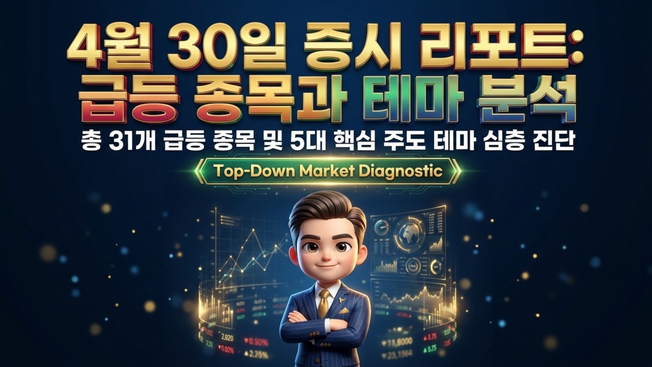 [4월 30일 상한가/급등주 분석] 전력·로봇·AI 반도체, 오늘 시장을 뒤흔든 5대 테마 | 폭락장에 49조원 몰린 AI 전력과 로봇