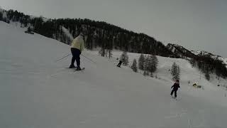 Risoul skiing December 2017 Valbelle piste