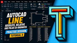 # 08 Line Command practise session 01 on absolute co-ordinate system (class 08)  AUTOCAD