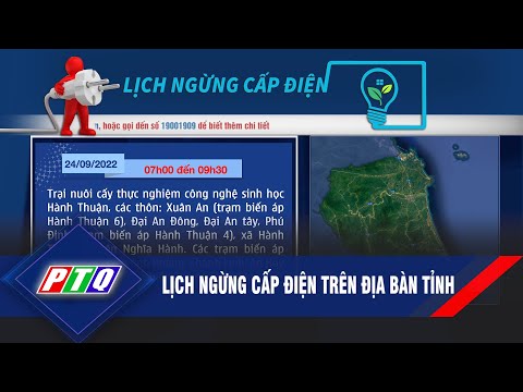 Video Lịch ngừng cấp điện từ ngày 20-25/9 trên địa bàn tỉnh... - youtube