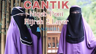 YT Niqab Poni Hijrah 2 Layer Sifon Silk Jetblack Alsyahra Exclusive