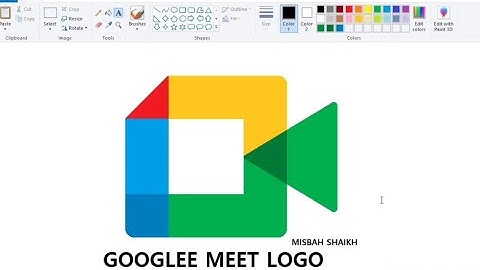 How to DRAW GOOGLE MEET Logo | MS PAINT DRAWING | Step By Step Tutorial