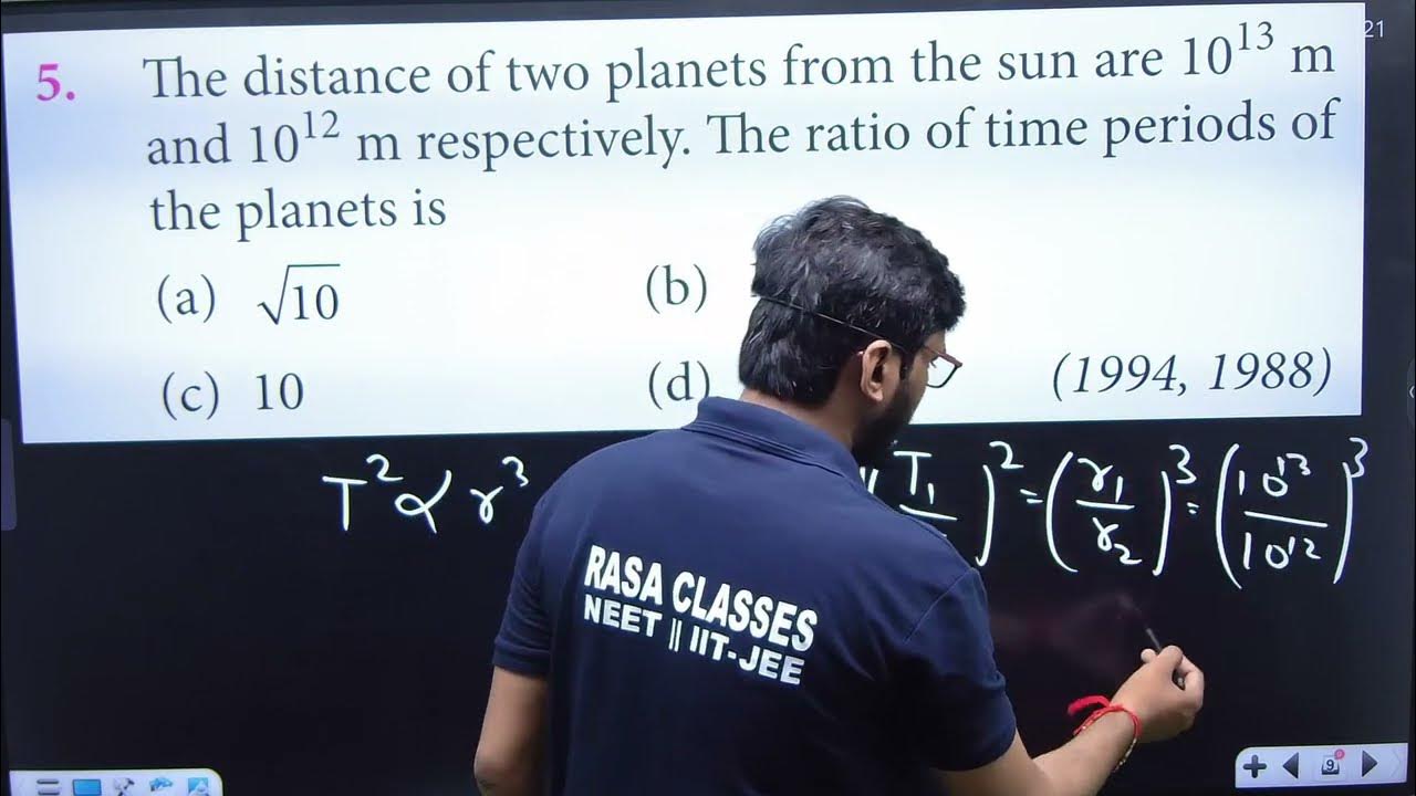 the-distance-of-two-planets-from-the-sun-are-10-to-the-power-13-m-and