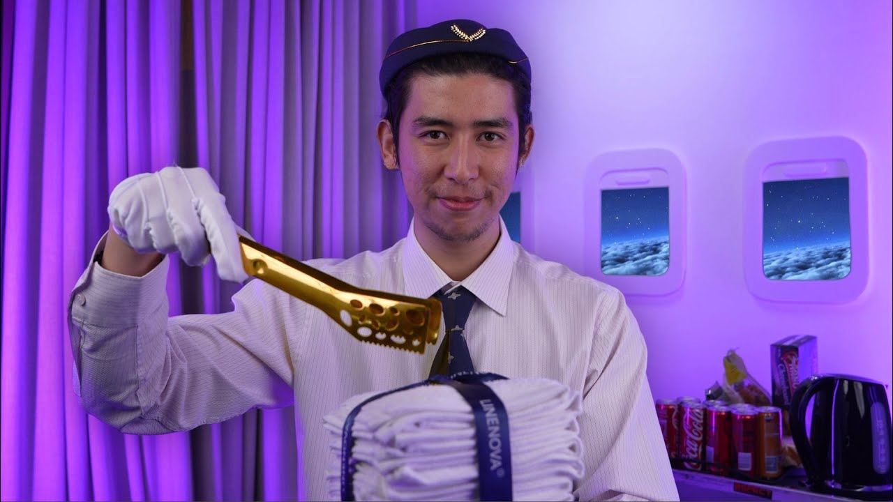 ASMR First Class Flight Attendant